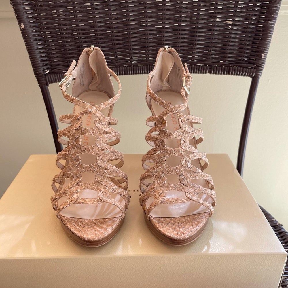 Franco Sarto L-Viper Nude Strappy Heels - Picture 4 of 5